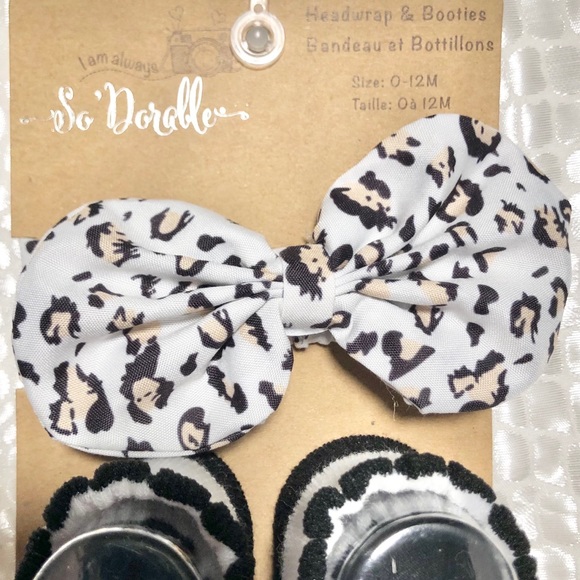 🆕So 'dorable Leopard Headband and Bootie Set - Picture 5 of 5